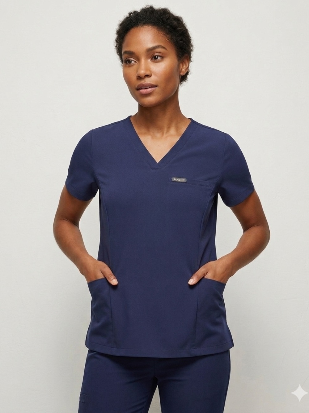NWT Jaanuu Midnight Navy V-Neck Scrub Top Size S